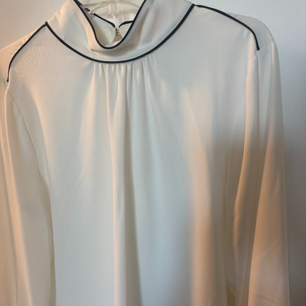 Calvin Klein White Blouse with black trim